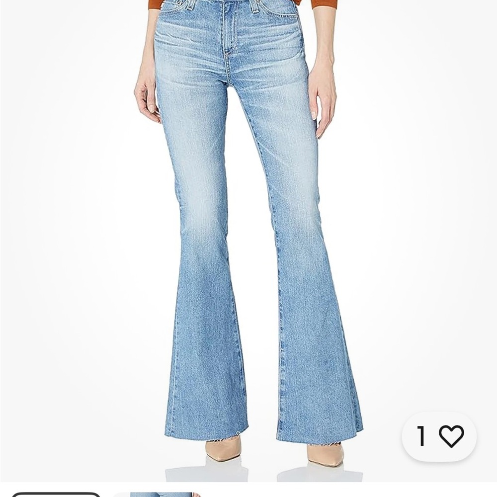 AG Quinn Light/Medium Blue Flare Jeans Size 27